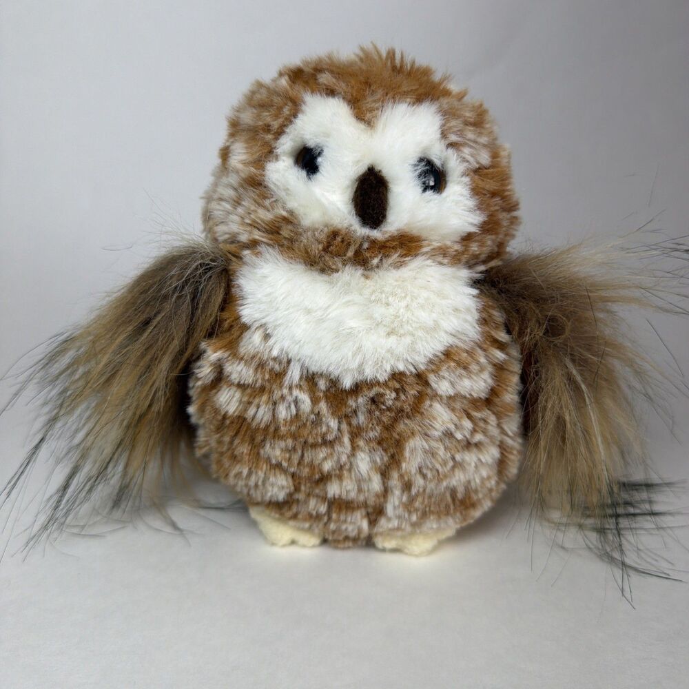 Douglas Cuddle Toy Owl 6” Plush #8706B Stuffed Animal Brown White Soft